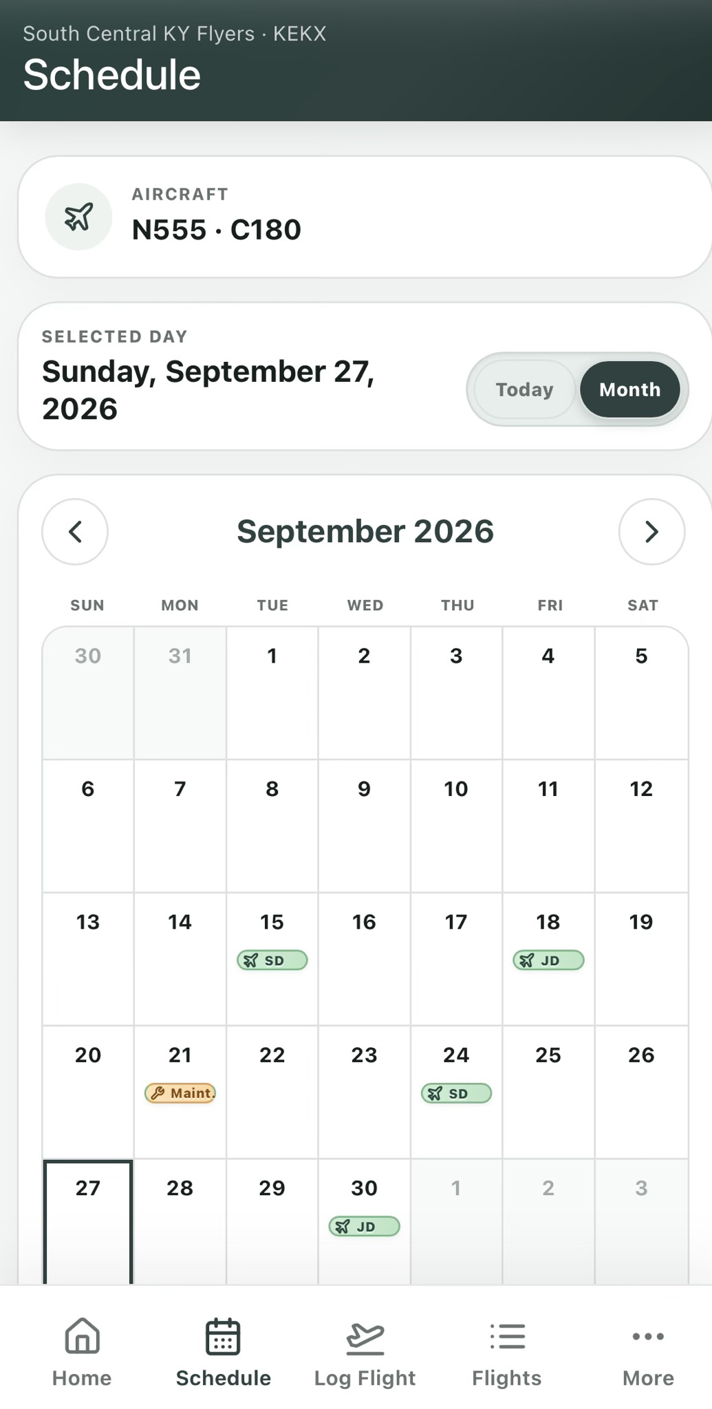 ClearTurn Connect scheduling screen